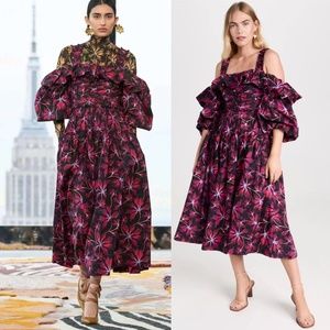 ULLA JOHNSON off the shoulder Caprice Midi Dress